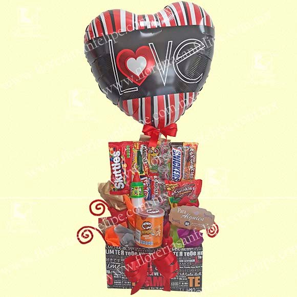 Caja Con Dulces y Globos